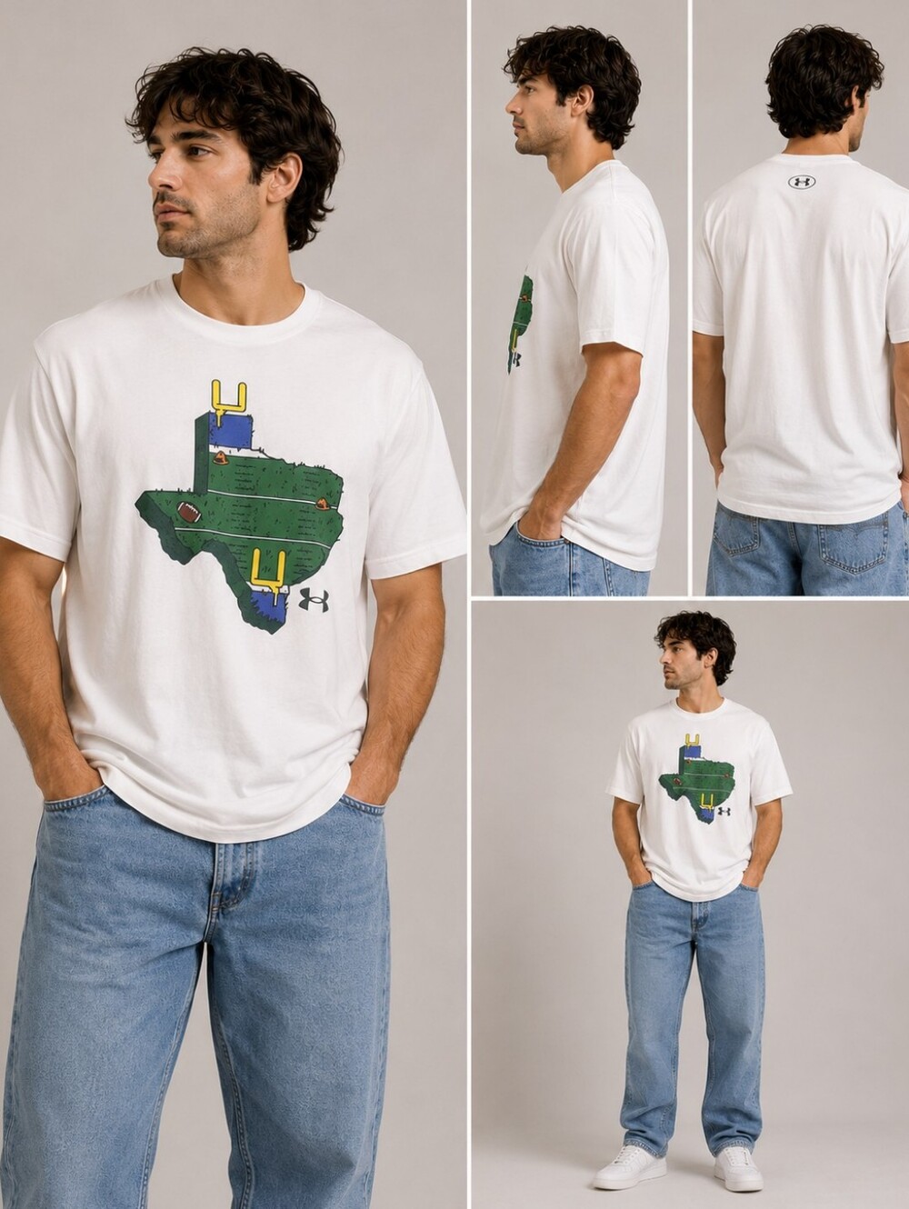 🌽 Under Armour White Texas Football Graphic Tee – Size XL